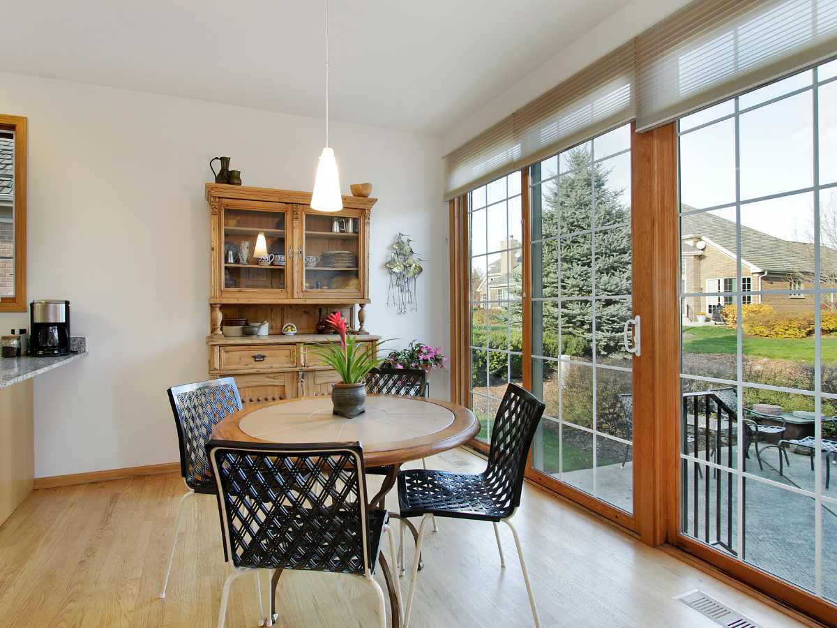 dining table overlooking use windows
