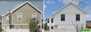 Vertical Siding Before and After Photo Costa Mesa