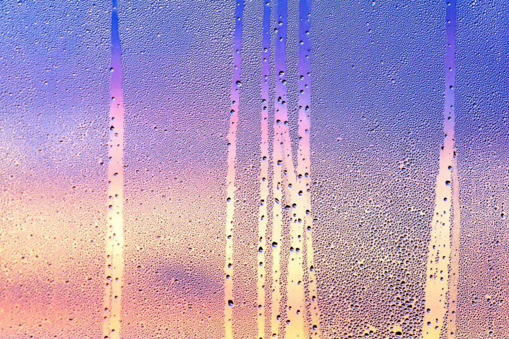 water on window
